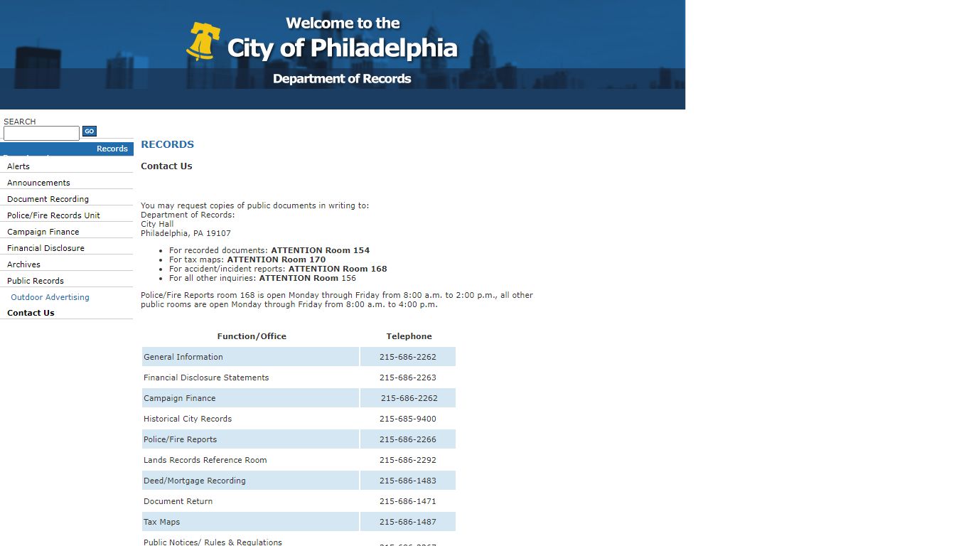 Department of Records - City of Philadelphia